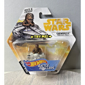 Hot Wheels Star Wars Battle Rollers Chewbacca Millennium Falcon NEW